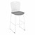 Edison Upholstered Sled-Based Cafe Chair with Graphite Seat Cushion