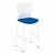 Edison Upholstered Sled-Based Cafe Chair with Brilliant Blue Seat Cushion