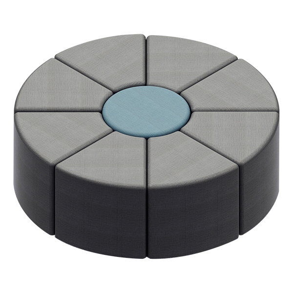 Navy Crosshatch Wedge Stool 18H Shapes Series II Structured Vinyl Soft Seating with Durable Frame 