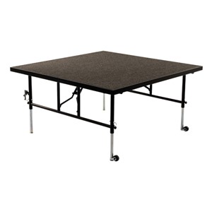 TransFold Adjustable Platform Square Portable Stage & Seated Riser Section - Carpet Deck