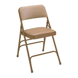 1300 Series Vinyl-Upholstered Premium Folding Chair - Beige