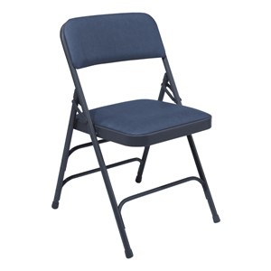 1300 Series Vinyl-Upholstered Premium Folding Chair - Blue