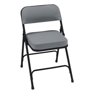 3200 Series Upholstered Folding Chair - Charcoal fabric w/ black frame