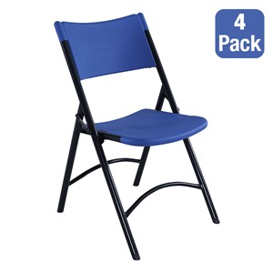 Blow-Molded Folding Chair - Blue (Pack of Four)