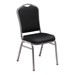 9300 Stack Chair - Vinyl Upholstered Seat - Black vinyl w/ Silvervein frame