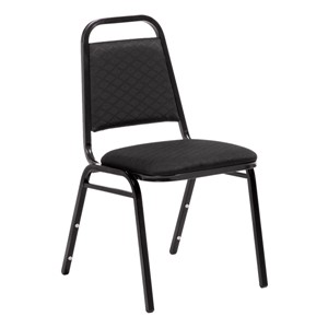 150 Series Stack Chair w/ 1 1/2" Thick Seat - Black fabric w/ black frame