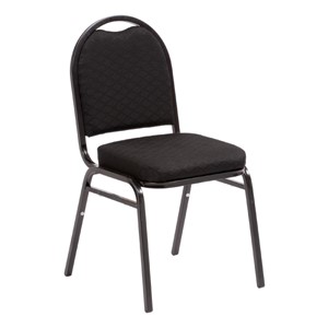 250 Series Stack Chair w/ 2 1/2" Thick Seat - Black fabric w/ black frame