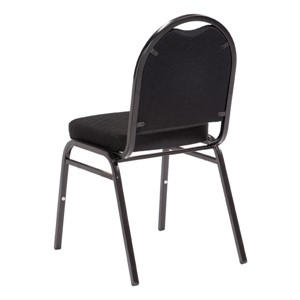 250 Series Stack Chair w/ 2 1/2" Thick Seat - Black fabric w/ black frame - Back view
