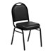 250 Series Stack Chair w/ 2 1/2" Thick Seat - Vinyl Upholstered - Black vinyl w/ black frame