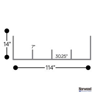 Countertop Sneeze Guard - 4 Panel Barrier - Dimensions