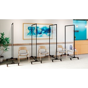 6' 2" H Healthy Safeguard Clear Room Divider - One Panel