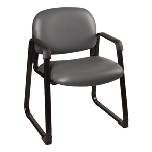 Antimicrobial Guest Chair w/ Arms - Charcoal