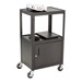 Adjustable-Height Metal AV Cart w/ Cabinet & Electric