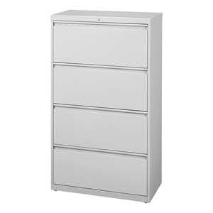 Lateral File Cabinet w/ Four Drawers - Gray