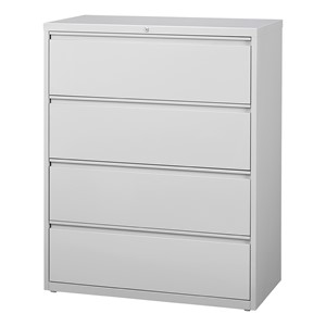 Lateral File Cabinet w/ Four Drawers - Gray
