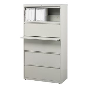 Lateral File Cabinet w/ Five Drawers (30" W) - Gray