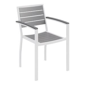 Alfresco Bistro Indoor/Outdoor Café Chair - Gray/White Frame