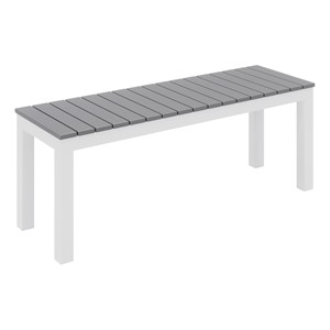 Alfresco Bistro Indoor/Outdoor Bench - Gray w/ White Frame