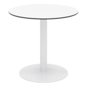 Alfresco Bistro Indoor/Outdoor Round Pedestal Table (30" Diameter) - White Top/White Frame