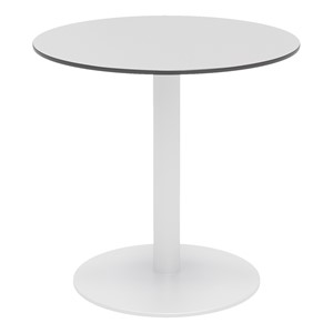 Alfresco Bistro Indoor/Outdoor Round Pedestal Table (30" Diameter) - Fashion Gray/White Frame