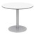 Alfresco Bistro Indoor/Outdoor Round Pedestal Café Table (36" Diameter) - White Top/Silver Frame