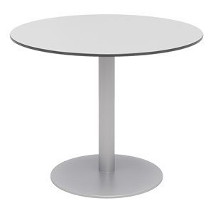 Alfresco Bistro Indoor/Outdoor Round Pedestal Café Table (36" Diameter) - Fashion Gray/Silver Frame