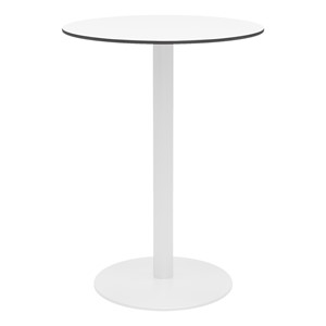 Alfresco Bistro Indoor/Outdoor Round Café Height Table (30" Diameter) - White top/White Frame