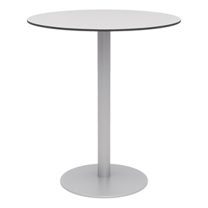 Alfresco Bistro Indoor/Outdoor Round Café Height Table (36" Diameter) - Fashion Gray Top/Silver Frame