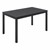 Alfresco Bistro Indoor/Outdoor Rectangle Pedestal Table - Black w/ Black Frame