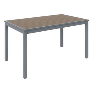 Alfresco Bistro Indoor/Outdoor Rectangle Pedestal Table - Mocha/Silver Frame
