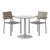 Alfresco Bistro Indoor/Outdoor Round Pedestal Table & Café Chair - Three Piece Set  (30" Diameter) - Mocha w/ Silver Frame