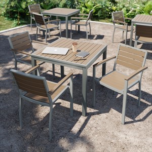 Alfresco Bistro Indoor/Outdoor Square Pedastal Café Table