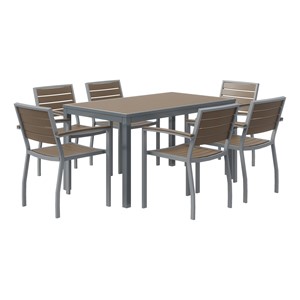 Alfresco Bistro Indoor/Outdoor Rectangle Pedestal Café Table