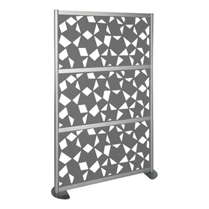 Modern Privacy Panel with Fractal Pattern Infill Panels (4' 4" W x 6' 6" H) - Steel