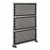 Modern Privacy Panel with Grate Pattern Infill Panels (4' 4" W x 6' 6" H) - Charcoal