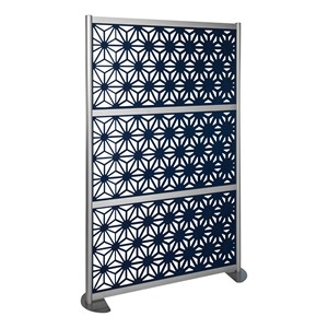 Modern Privacy Panel with Kaleidoscope Top Pattern Infill Panels (4' 4" W x 6' 6" H) - Midnight