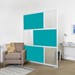 Modern Privacy Panel w/ Colored & Translucent Infill Panels - Teal w/ Clear Panels