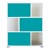 Modern Privacy Panel with Colored and Translucent Infill Panels (6' 4" W x 6' 6" H) - Teal w/ Clear Panels