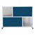 Modern Privacy Panel with Colored and Translucent Infill Panels (6' 4" W x 4' 5" H) - Navy Blue w/ Clear Panels