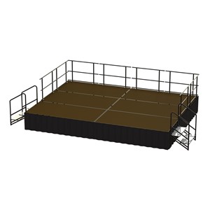 24-Person Rectangle Stage Package w/ Hardboard Deck (16' L x 12' D)