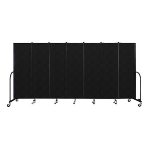 6' H Vinyl Freestanding Portable Partition - 7 Panels (13' 1" L) -Coal
