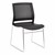 Chrome Sled Base Stack Chair w/ Perforated Seatback - Black