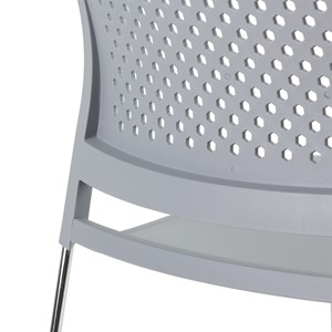 Chrome Sled Base Stack Chair w/ Perforated Seatback - Back Detail