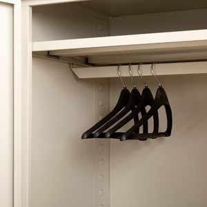 Heavy Duty Storage Cabinet w/ Adjustable Shelves - Wardrobe Bar