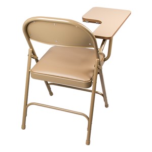 6600 Series Heavy-Duty, Vinyl-Padded Folding Chair w/ Tablet Arm - Back detail - Beige