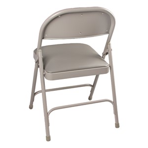 6600 Series Heavy-Duty Folding Chair w/ Vinyl Upholstered Seat & Back - Gray