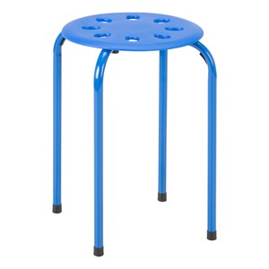 Assorted Color Plastic Stack Stool - Blue