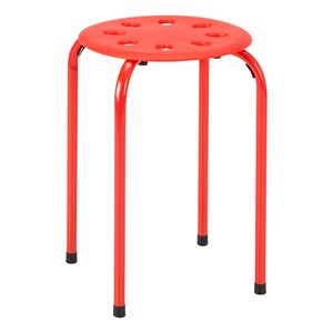 Assorted Color Plastic Stack Stool - Red
