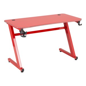 Four Sided LED Gaming Computer Desk - Red