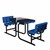 Solid Writable Top Multi-Configurable Collaborative Outdoor Desk - Two Students Facing (Blue)